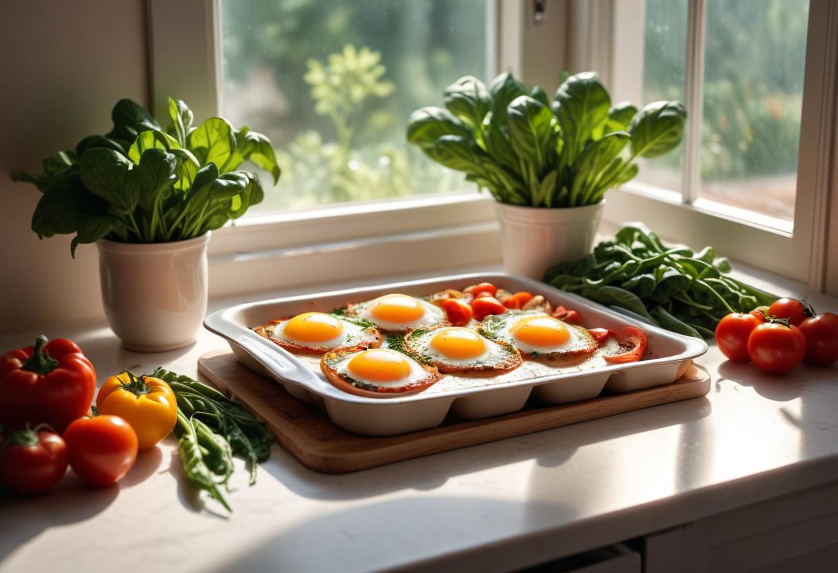 Ägg i ugn – En enkel och god frukostidé illustration
