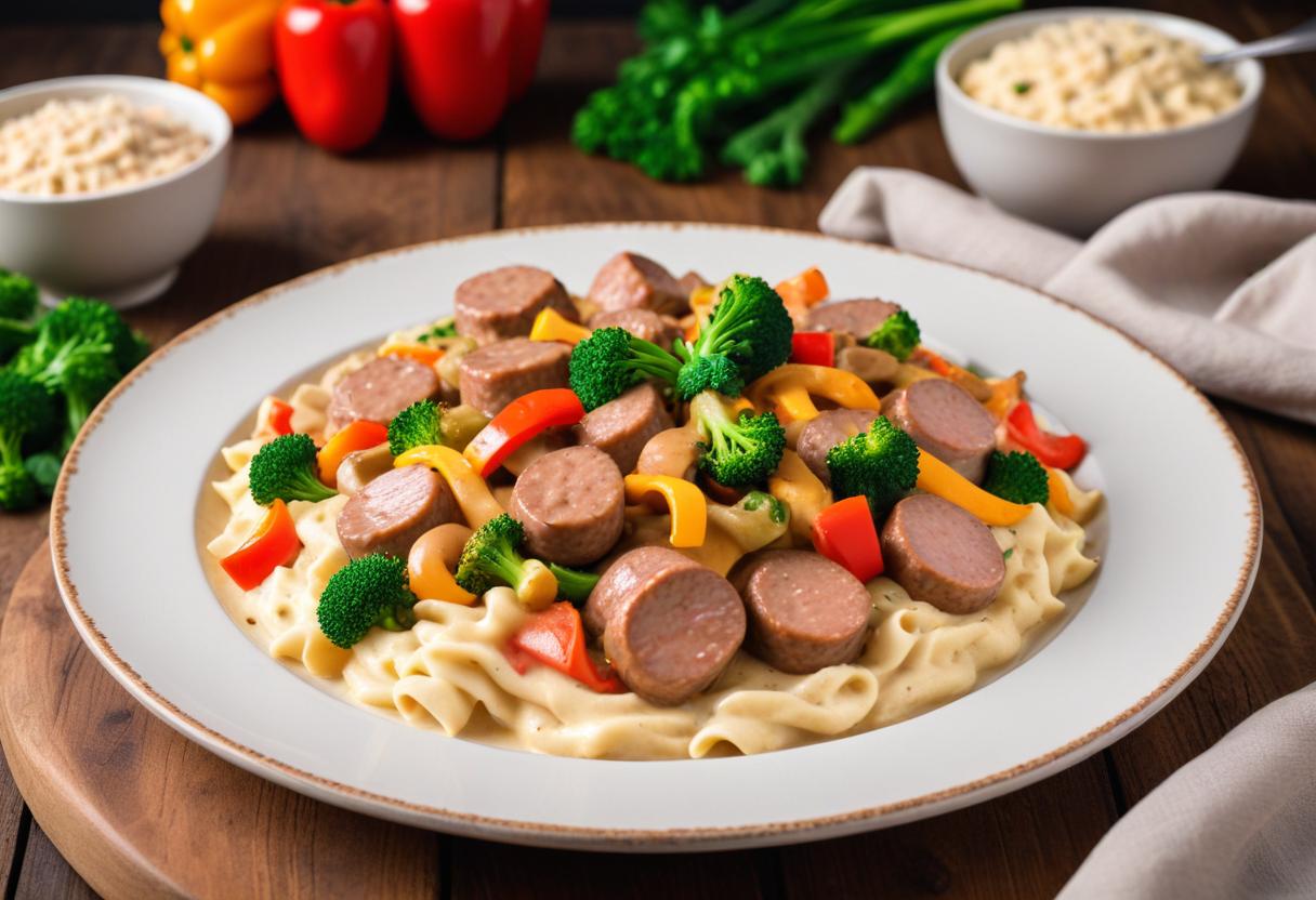 Snabb, nyttig korvstroganoff som hela familjen älskar illustration